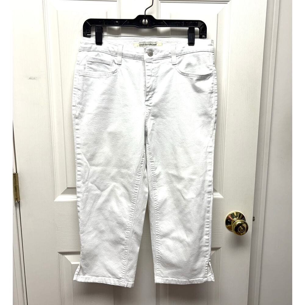 Jones New York Jeans, White Soho Crop, Skinny, Women's Size 8